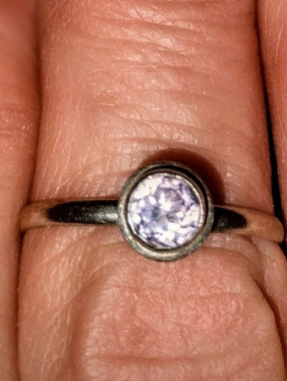Vintage Sterling Silver Amethyst Ring Size 6